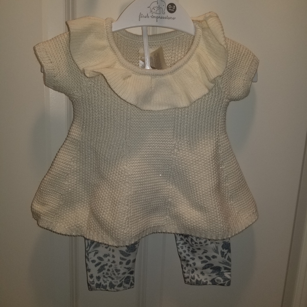 Baby Girl 2-Piece set|Ivory|0-3Months
